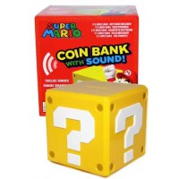 正版馬里奧神秘寶箱存錢罐，超級問號發聲儲錢罐，創意卡通擺件